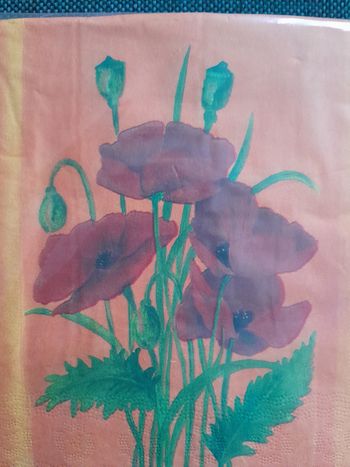 Lot de 29 serviettes en papier coquelicots