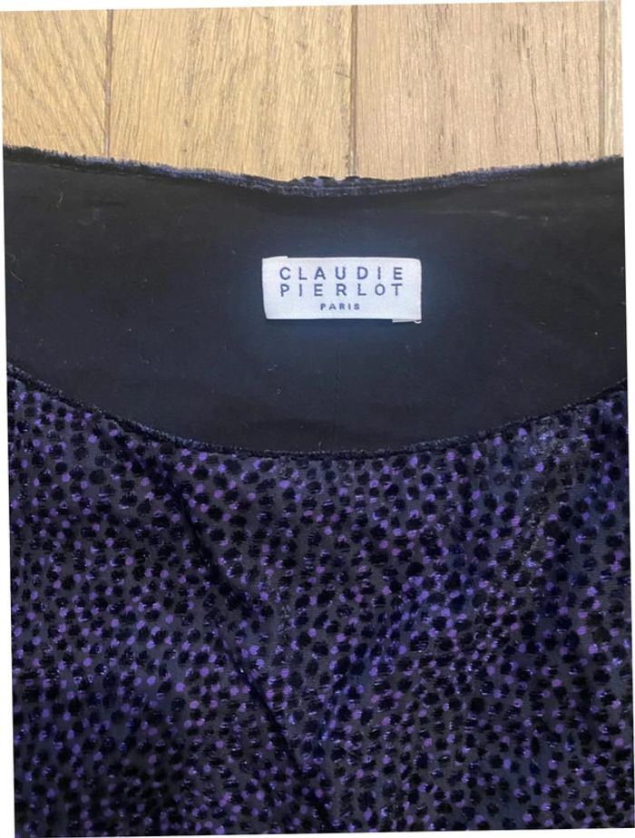 Robe noire à points violets Claudie Pierlot taille 36 - photo numéro 3