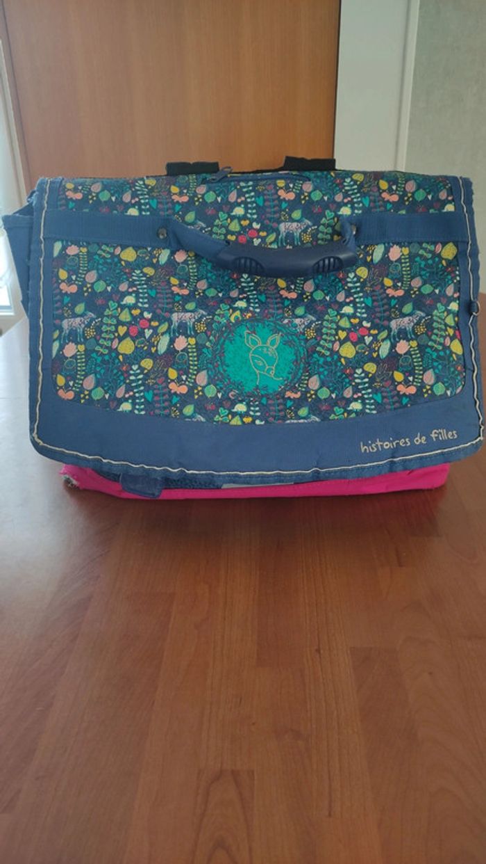 Cartable bleu histoire de filles - photo numéro 2