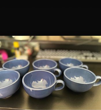Lot de 6 tasses  bleu