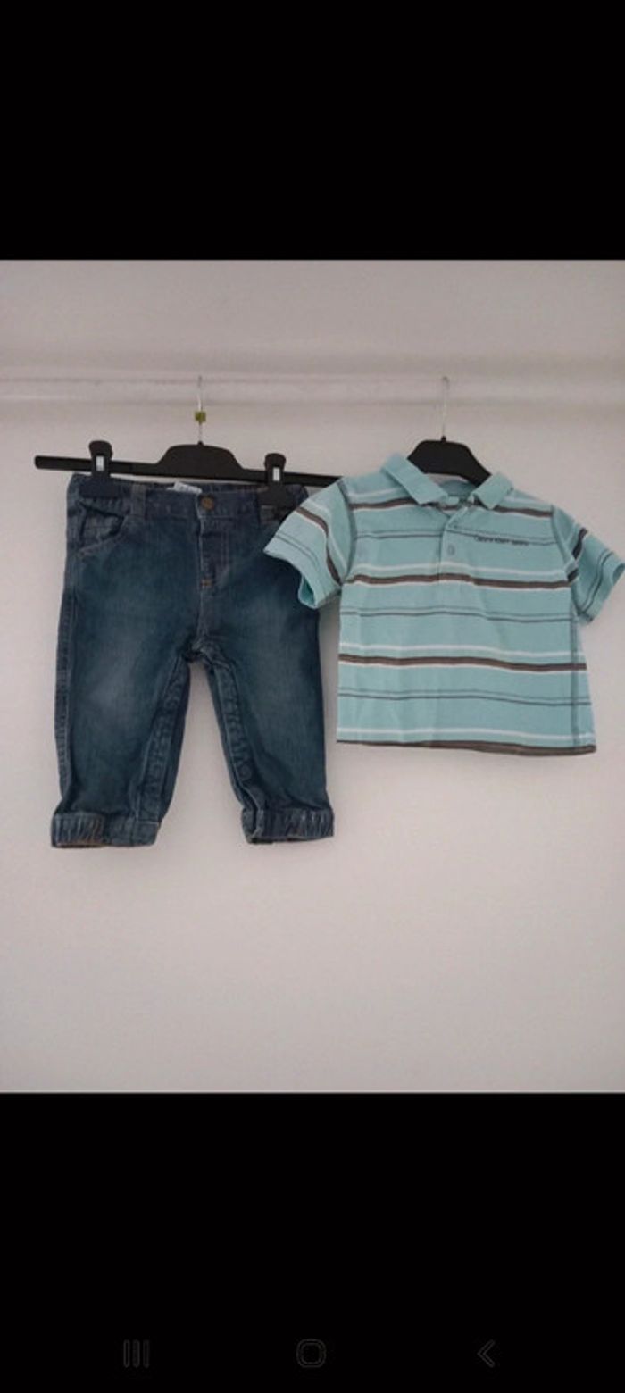 Ensemble jean et tshirt manches courtes taille 12mois