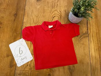 Polo manches courtes rouge 6 mois
