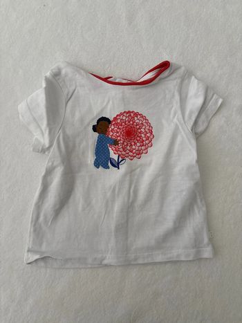 Tee shirt fille pompom 3 mois