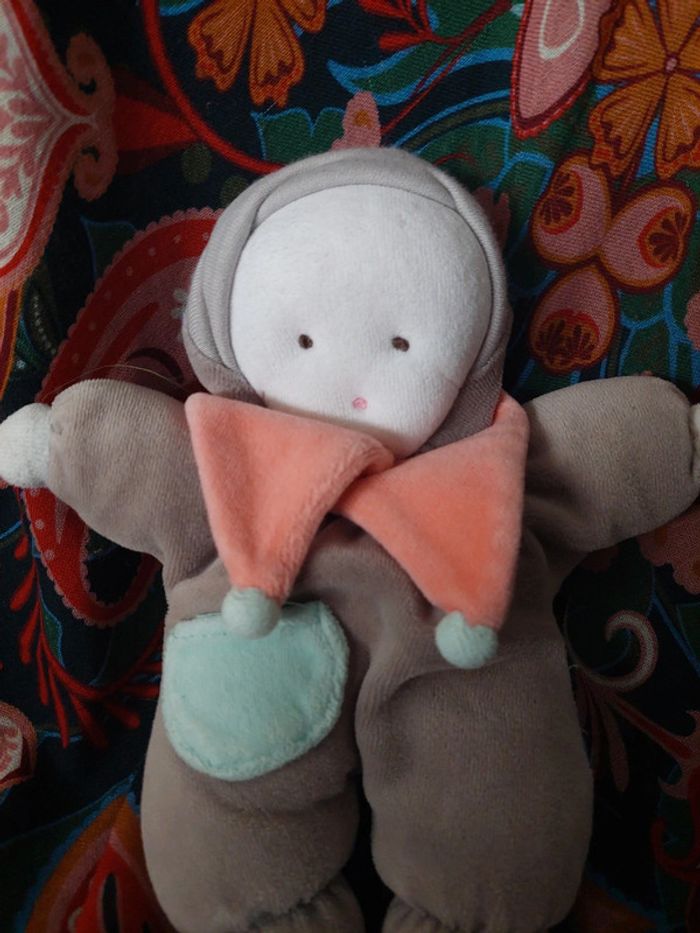 Moulin Roty vintage - doudou poupon capuche Vite un câlin - photo numéro 2