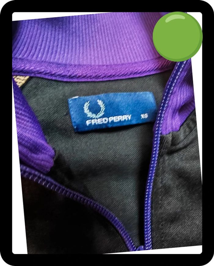 Veste de Survêtement Fred Perry Iconique - Noir / Beige / Violet - Taille XS - État Impeccable ! - photo numéro 3