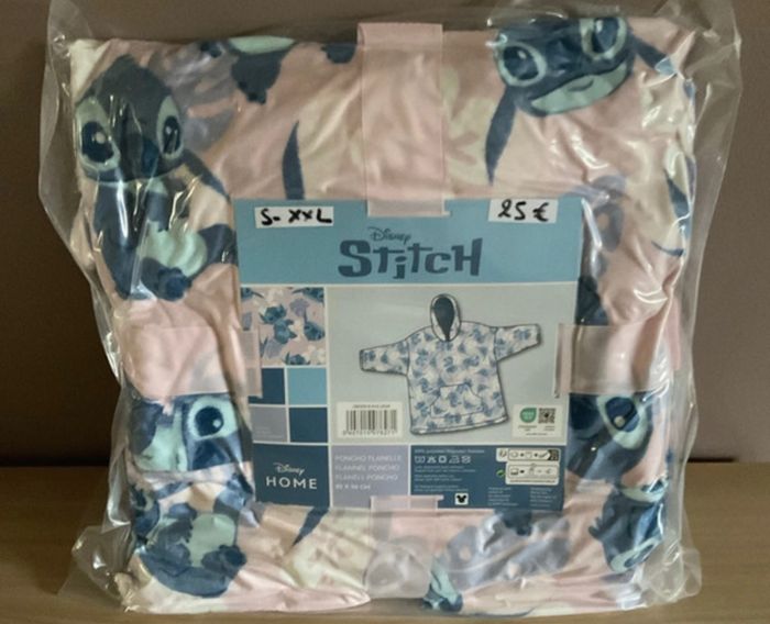 Poncho avec capuche Stitch en Flanelle S-XXL