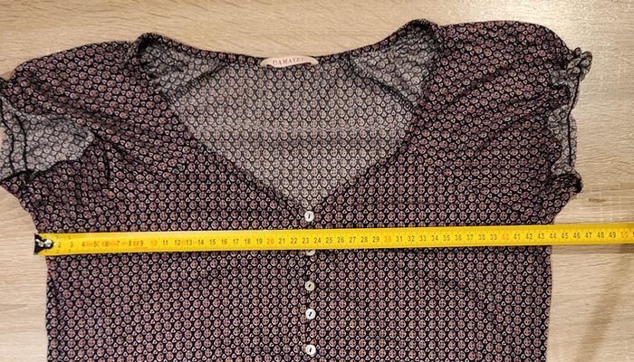 Blouse manches courtes noire rose et blanche à motifs Camaïeu Taille 1 ou 34 - photo numéro 7