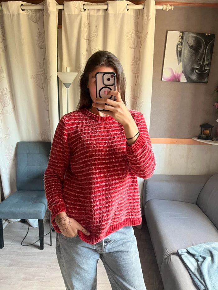 Pull rouge laine vintage - photo numéro 2