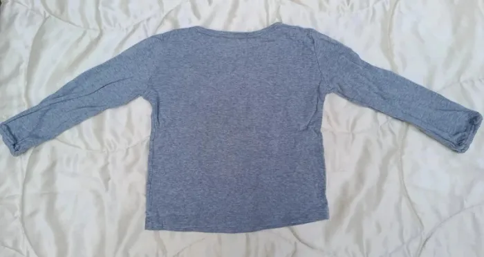 T-shirt manches longues gris ours 3 ans 95 cm bateau - photo numéro 5