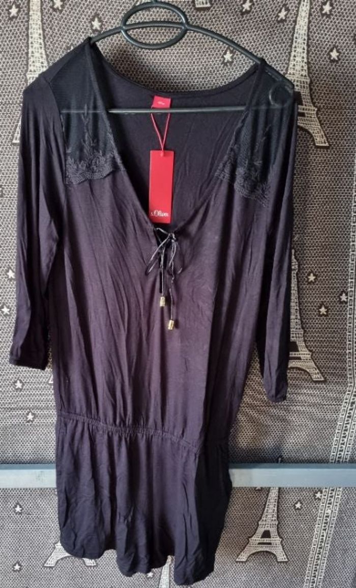 Combi-short manches longues noir taille 38 S.Oliver