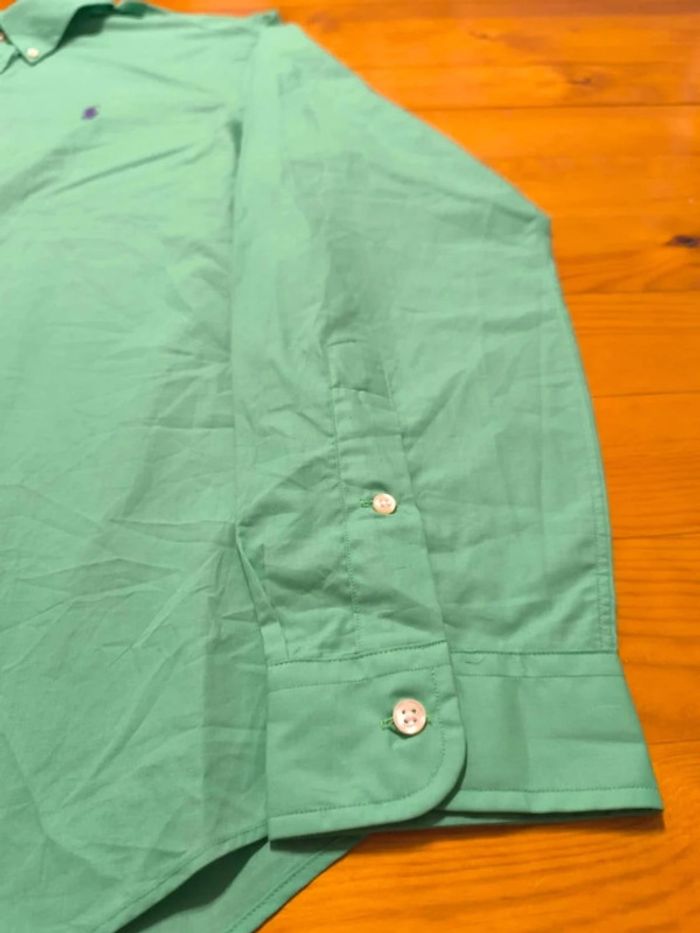 Chemise Ralph Lauren - Slim Fit - Logo brodé violet - Vert clair - Taille XL - photo numéro 5