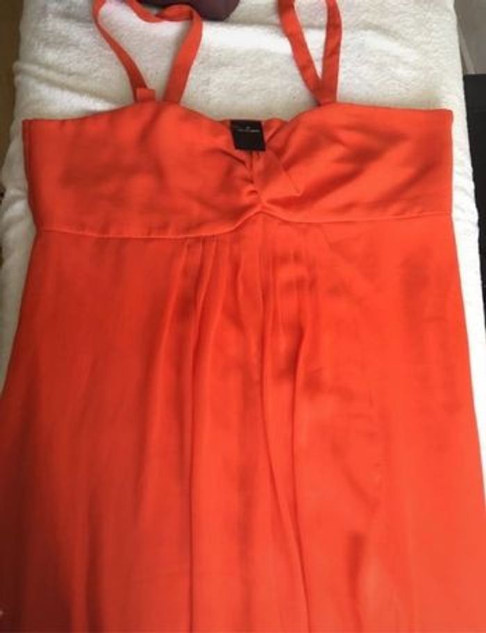 Robe longue rouge orangé taille 48 - photo numéro 7