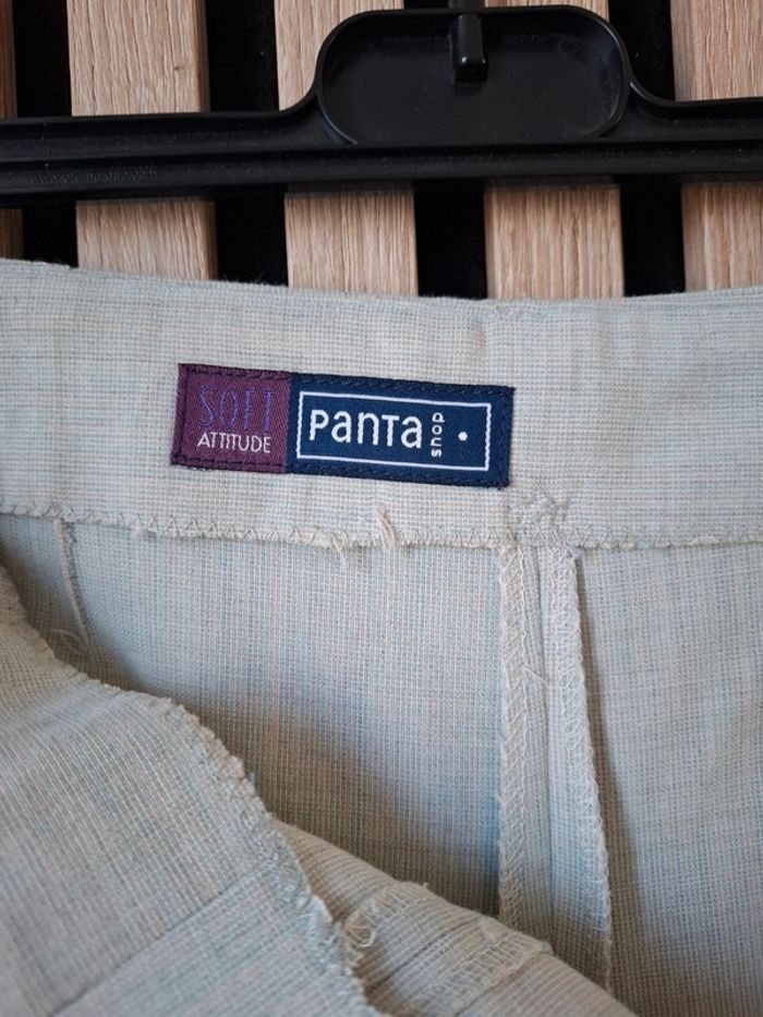 Pantalon beige coton lin Pantashop T 44 - photo numéro 9