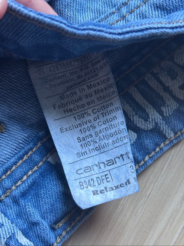 Short Carhartt Single Knee Rework Bleu Jean S / 30 - photo numéro 5