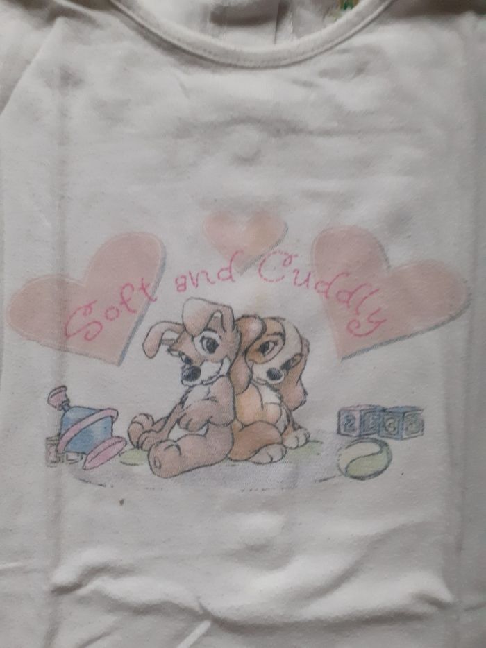 Tee-shirt blanc motif Belle et le clochard - photo numéro 2