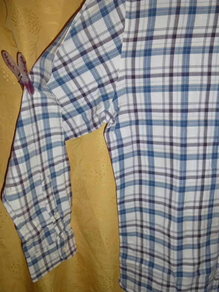 chemise manche longue bleu à carreaux MISE au green taille M - photo numéro 5