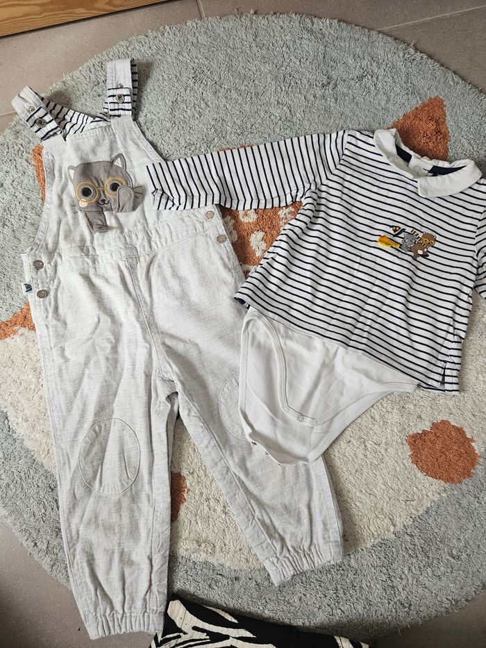 Ensemble salopette chat - 24 mois
