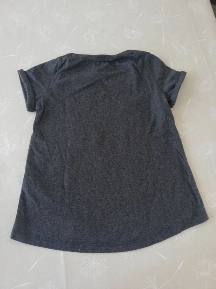 Tee shirt manches courtes gris 6/8 ans H&M - photo numéro 3