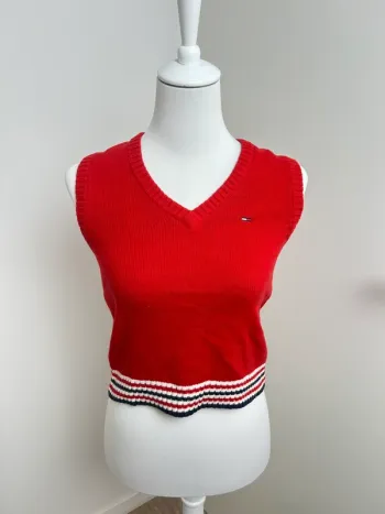 Pull sans manches Tommy Hilfiger rouge taille S