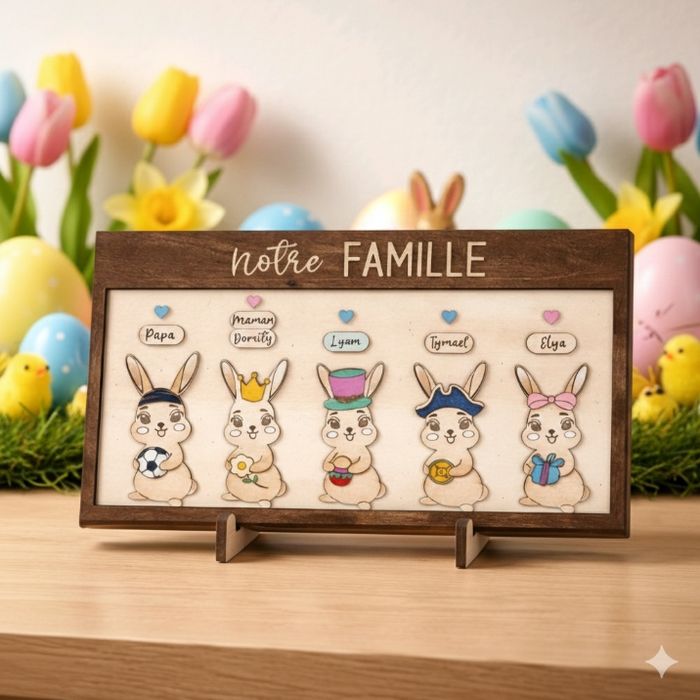 Portrait famille lapin de pâques