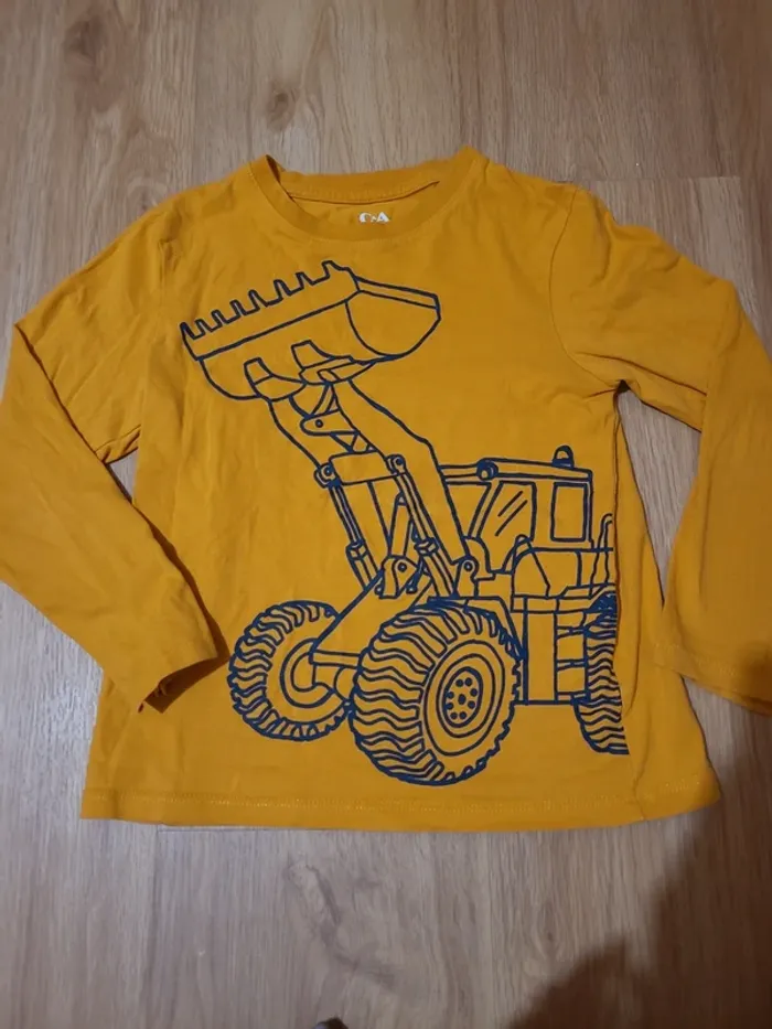 T-shirt manches longues tractopelle chantier