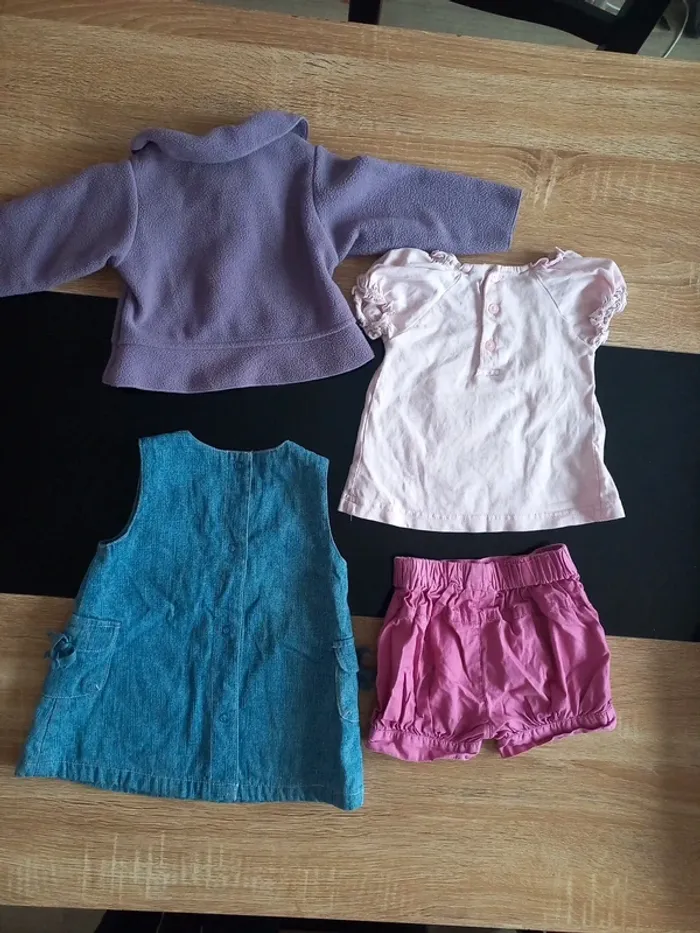 Robe en jean's Avec Tee-shirt gilet et short 6M - photo numéro 5