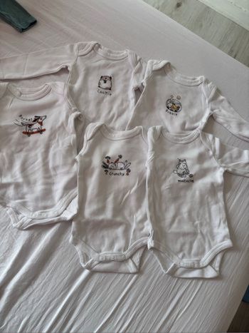 Lot de 5 bodys manche longue 1 mois