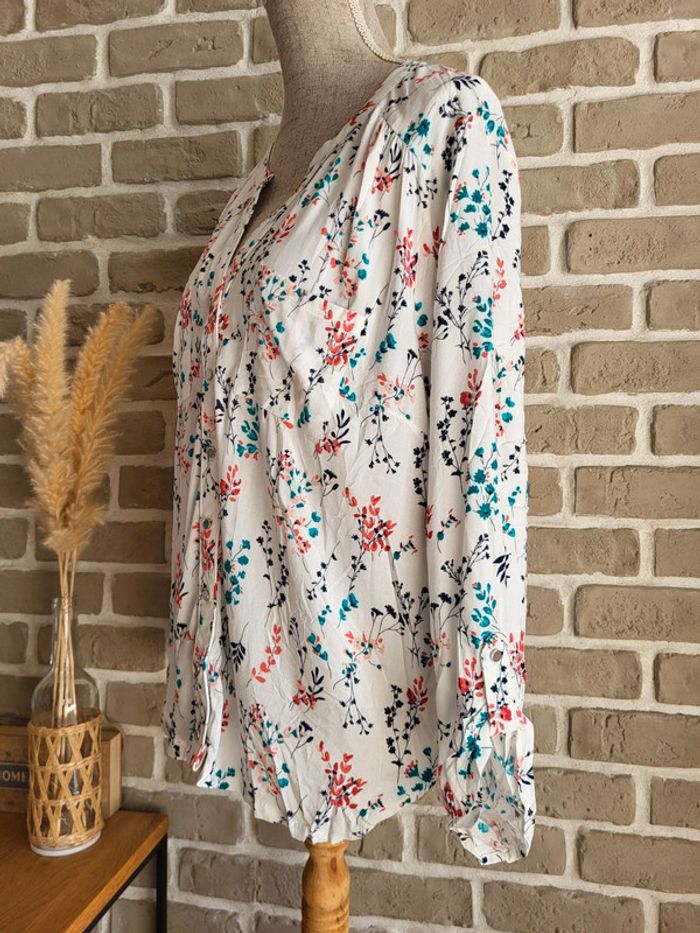 Blouse fluide boutonnée fleuri - photo numéro 9