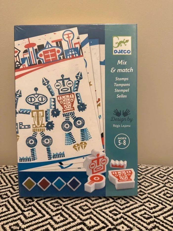 Djeco - Coffret créatif "Mix et match tampons Alien Robots" Dès 5 ans