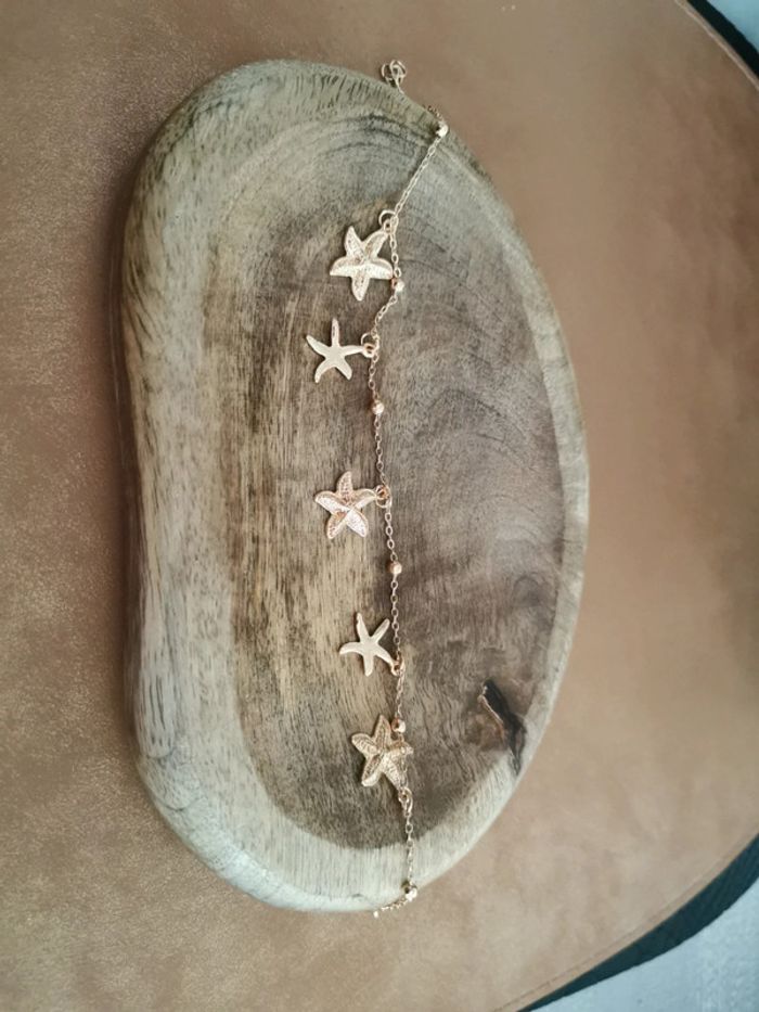 Bracelet de cheville étoiles de mer doré