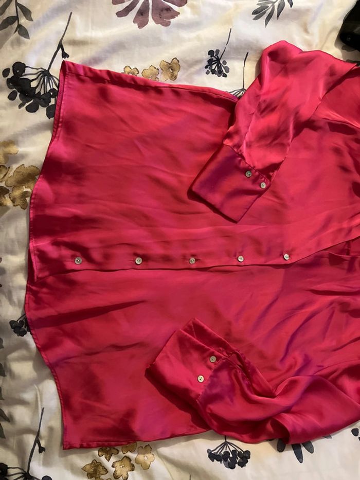 Chemise rose satinée - photo numéro 2