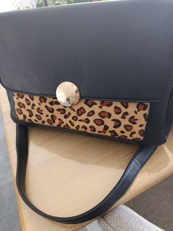 Sac bandoulière femme neuf noir léopard