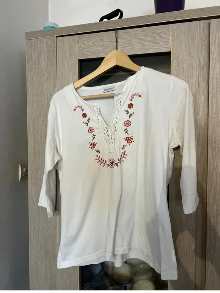 Haut 100% coton - blanche porte - taille 38/40