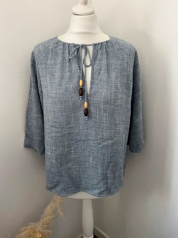 Blouse bleue chiné Zara S comme neuve