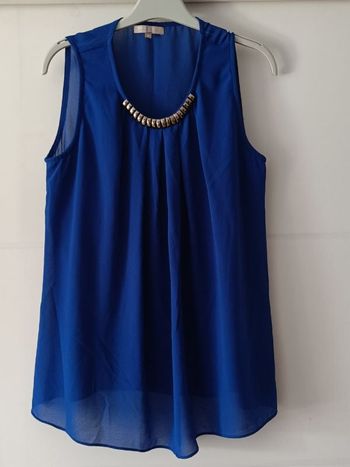 Blouse bleue sans manches T M