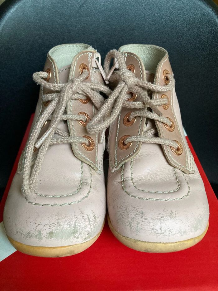 Kickers cuir rose - photo numéro 3