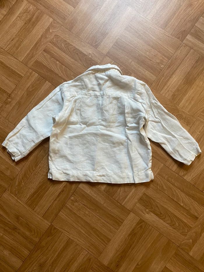 Polo manches longues blanc taille 12 mois Jacadi - photo numéro 3