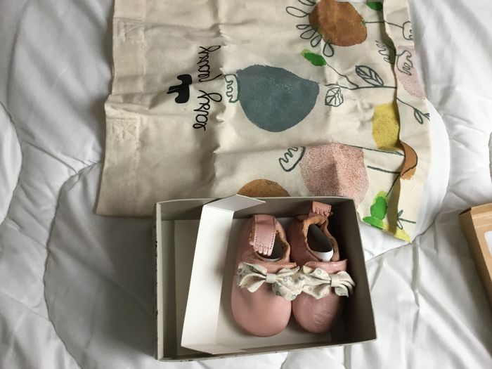 Chaussons cuir rose bebe - photo numéro 2