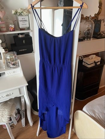 Robe asymétrique voile lègère fluide bleu roi T.M Zara TBE 💙