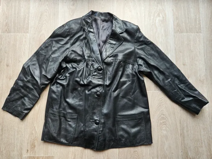 Manteau cuir noir