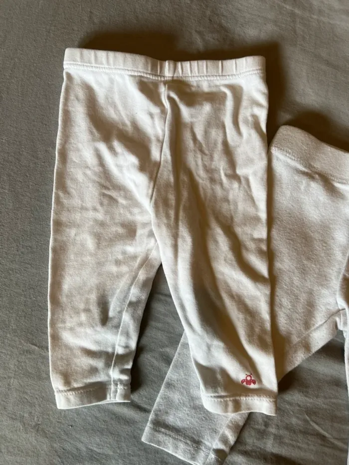 👖 Lot 3 leggings blancs bébé 3M - photo numéro 3