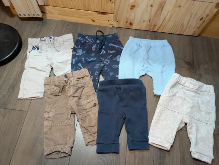 Lot 6 pantalons garçons 3 mois chaud très bon état lupilu obaidi tex mes petits cailloux