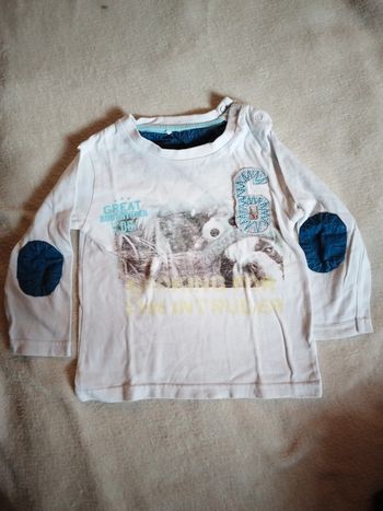 Tee-shirt manches longues TQF blanc taille 2 ans