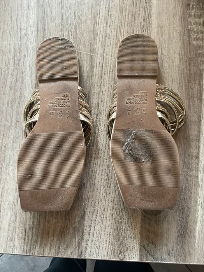 Mules tong nu pieds doré pointure 37 - photo numéro 6