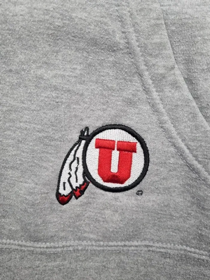 Pull capuche universitaire gris/rouge, L Hommes - photo numéro 5