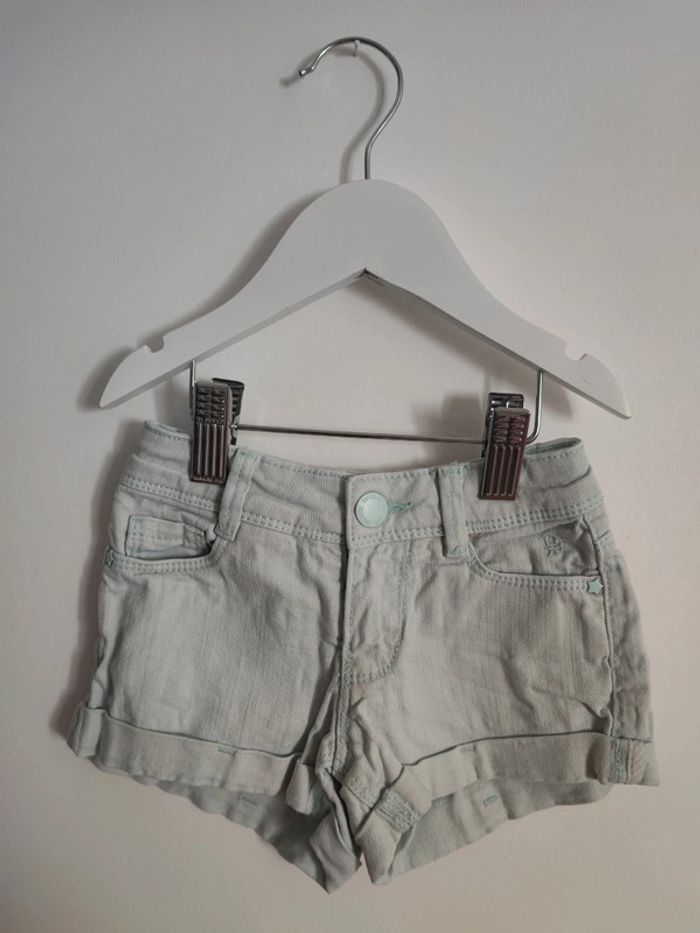 Short Okaïdi vert d'eau menthe 2 ans