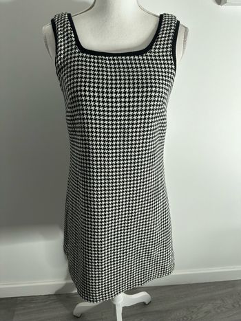 Robe pied de poule rétro pin-up noire et blanche Etam T38 M