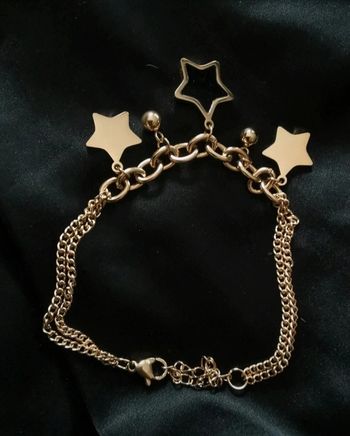 F35 Bracelet gourmette acier inoxydable étoile ajustable