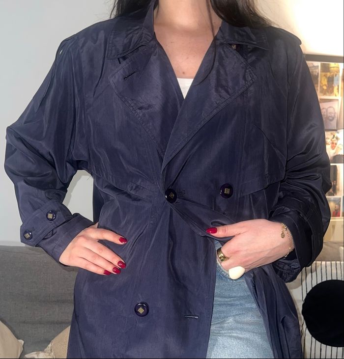 Trench bleu marine vintage - photo numéro 5