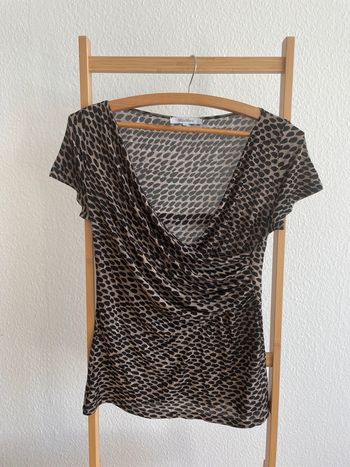 T-shirt asymétrique Max Mara brun à motif